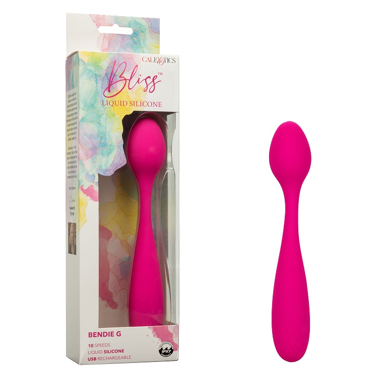 Bliss Liquid Silicone Bendie G Vibrator with 10 Speeds Pink > Sex Toys For Ladies > G-Spot Vibrators - Tophatter Daily Deals