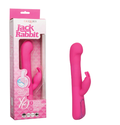Jack Rabbit Elite Beaded G Rabbit Vibrator in Pink with Dual Stimulation and Rotating Action > Sex Toys For Ladies > G-Spot Vibrators - Tophatter Daily Deals