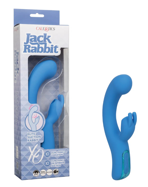 Jack Rabbit Elite Suction Rabbit Vibrator in Blue with Dual Motors and 10 Vibration and Suction Modes > Vibrators > Ladies > Rabbit - Tophatter Daily Deals