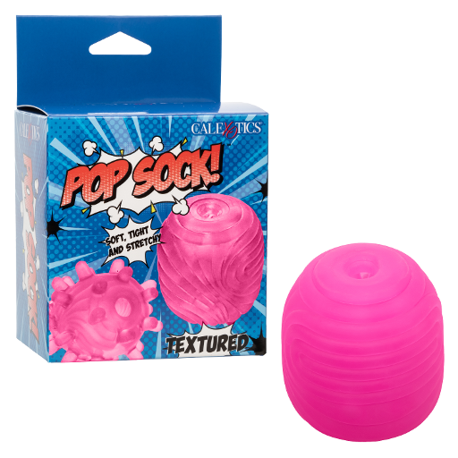 Pop Sock Textured Pink Soft Tight Stretchy Reversible Masturbator with Dual Sensations and Suction Closure > Sex Toys For Men > Masturbators Cup - Tophatter Daily Deals