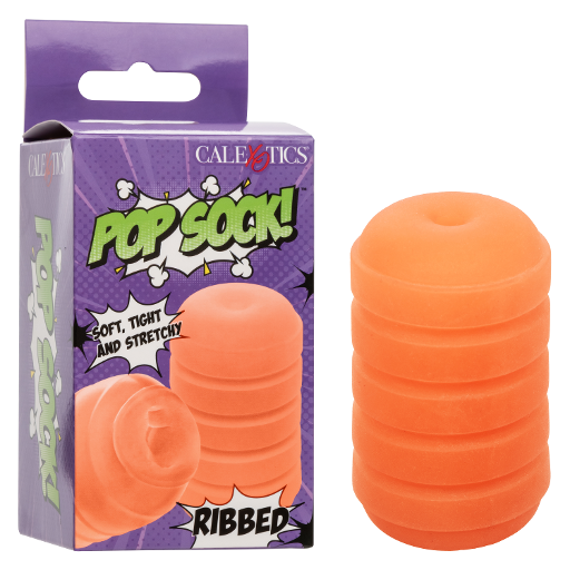 Pop Sock Ribbed Reversible Stroker Soft Tight Stretchy Material Orange > Sex Toys For Men > Masturbators Cup - Tophatter Daily Deals