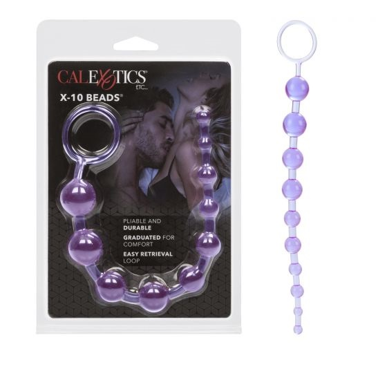 X-10 Beads Purple Graduated Anal Pleasure Beads with Easy Retrieval Loop and Smooth Jelly Finish > Anal Range > Anal Beads - Tophatter Daily Deals