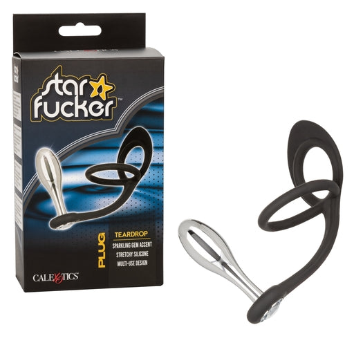 Star Fucker Teardrop Plug And Cockring – Silicone And Metal Dual Enhancer Plug And Cockring > Anal Range > Prostate Plugs - Tophatter Daily Deals