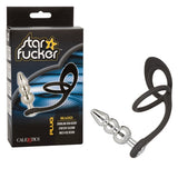 Star Fucker Beaded Plug With Stretchy Black Silicone Dual Enhancer and Silver Metal Probe > Anal Range > Prostate Plugs - Tophatter Daily Deals