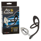 Star Fucker XL Teardrop Plug Black Silicone and Silver Metal Dual Enhancer with Sparkling Gem Accent > Anal Range > Prostate Plugs - Tophatter Daily Deals