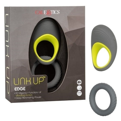 Link Up Edge Dual Stimulating Vibration Ring with Ultra-Soft Silicone Support Ring and Ribbed Texture > Sex Toys > Couples Toys - Tophatter Daily Deals