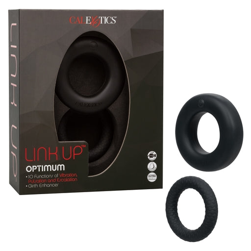 Link Up Optimum Black Dual-Density Silicone Vibrating Enhancer and Ultra-Soft Textured Support Ring > Cock Ring > Vibrating - Tophatter Daily Deals
