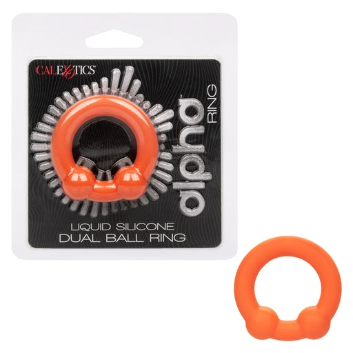 Alpha Liquid Silicone Dual Ball Ring Orange Ultra Stretchy Enhancer Ring > Cock Ring > Single - Tophatter Daily Deals