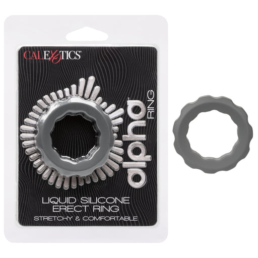 Alpha Liquid Silicone Erect Ring Stretchy Comfortable Gray Beaded Design > Cock Ring > Single - Tophatter Daily Deals