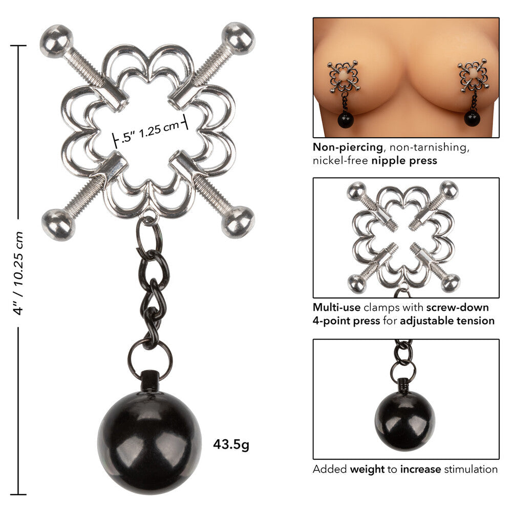 Nipple Grips 4 Point Weighted Nipple Press – 43.5g Nipple Clamp > Sex Toys > Nipple Clamps - Tophatter Daily Deals