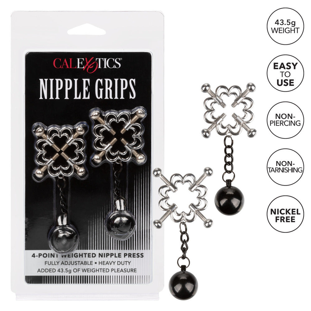 Nipple Grips 4 Point Weighted Nipple Press – 43.5g Nipple Clamp > Sex Toys > Nipple Clamps - Tophatter Daily Deals