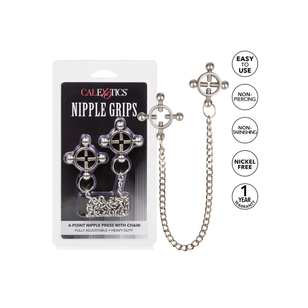 Nipple Grips 4 Point Nipple Press With Chain – Adjustable Nipple Clamp > Sex Toys > Nipple Clamps - Tophatter Daily Deals