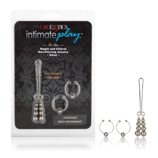 Intimate Play Nipple & Clitoral Body Jewelry Set In Silver Body Jewelry - Tophatter Daily Deals