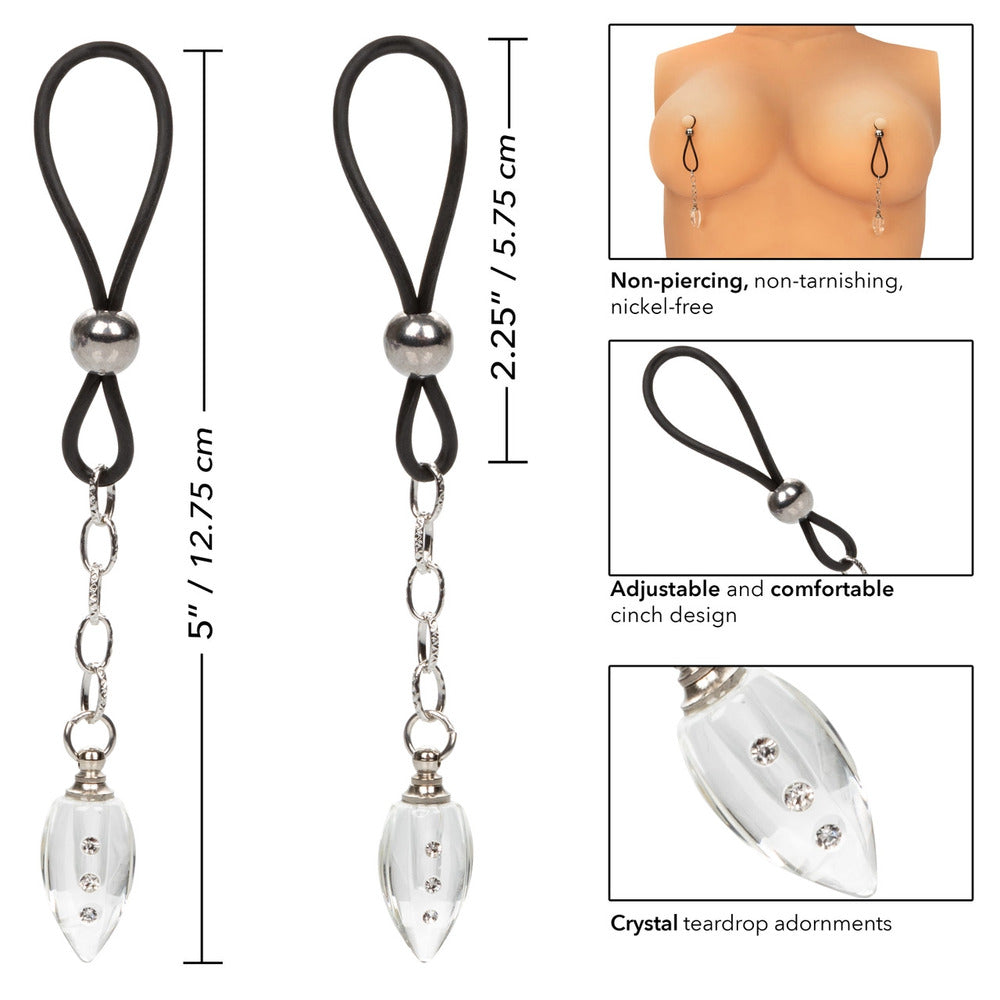 Nipple Play Non-Piercing Crystal Teardrop Adjustable Nipple Jewellery > Sex Toys > Nipple Clips - Tophatter Daily Deals