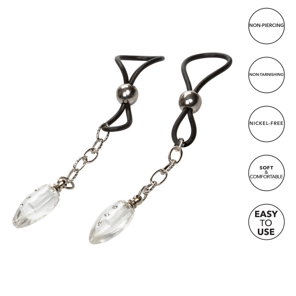 Nipple Play Non-Piercing Crystal Teardrop Adjustable Nipple Jewellery > Sex Toys > Nipple Clips - Tophatter Daily Deals