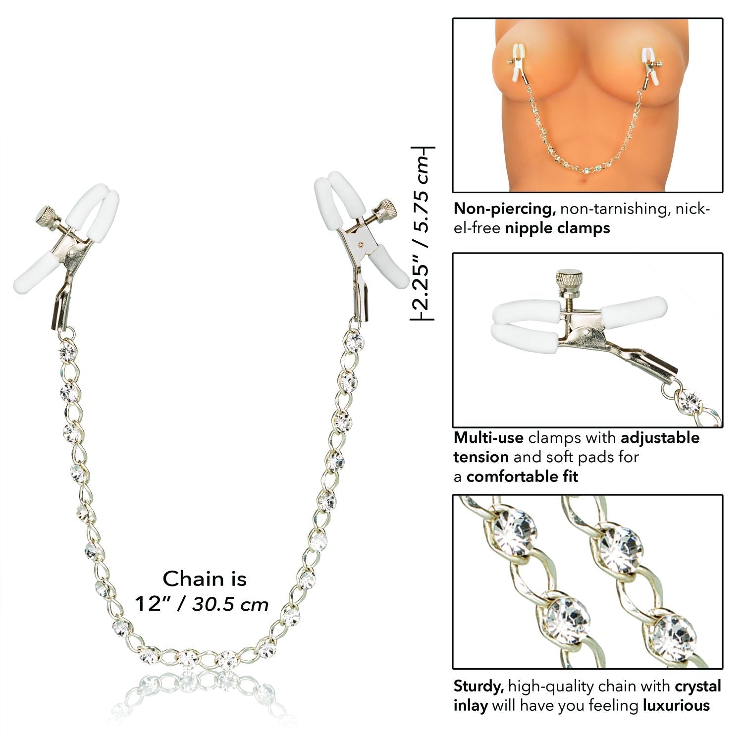 Nipple Play Crystal Nipple Clamps Nipple Clamps - Tophatter Daily Deals
