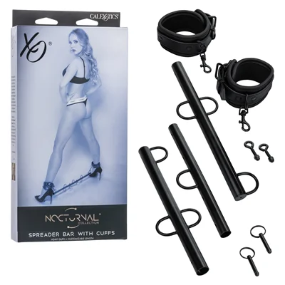 Nocturnal Collection Spreader Bar with Cuffs – Adjustable Bondage Accessory > Bondage Gear > Restraints - Tophatter Daily Deals