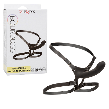 Boundless Multi-Purpose Black Silicone Harness with Adjustable Waist and Thigh Straps > Dildos > Strap On Harnesses - Tophatter Daily Deals