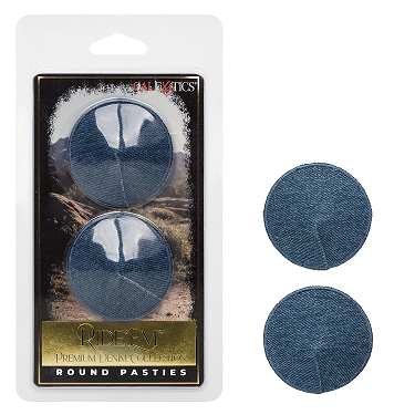 Ride 'Em Premium Denim Collection Round Blue Pasties – Lingerie > Clothes > Pasties - Tophatter Daily Deals