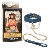 Ride Em Premium Denim Collar With Gold Chains – Adjustable Erotic Clothing > Bondage Gear > Collars & Leashes - Tophatter Daily Deals