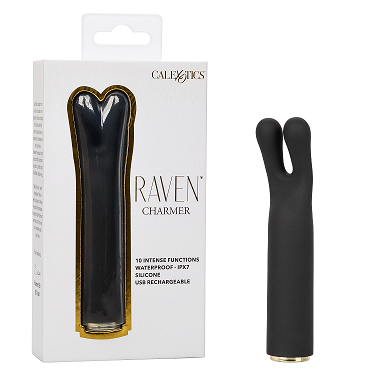 Raven Charmer Black Mini Silicone Massager with 10 Functions > Vibrators > Mini Vibrators - Tophatter Daily Deals