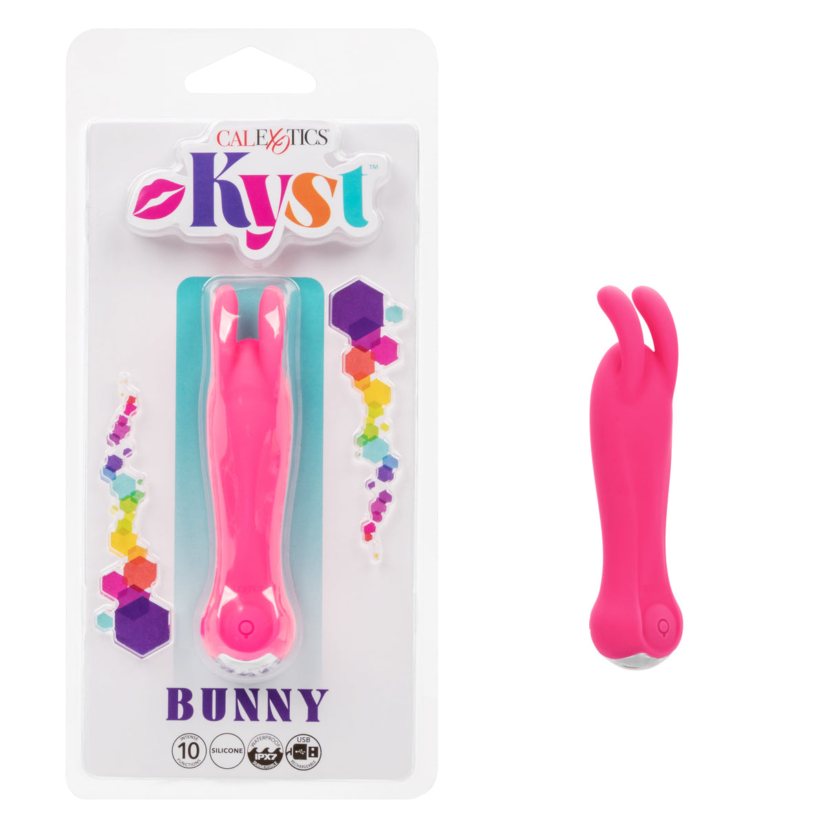 Kyst™ Bunny Pink Compact Personal Stimulator with 10 Vibration Functions and Silicone Waterproof Design > Sex Toys For Ladies > Clitoral Vibrators and Stimulators - Tophatter Daily Deals