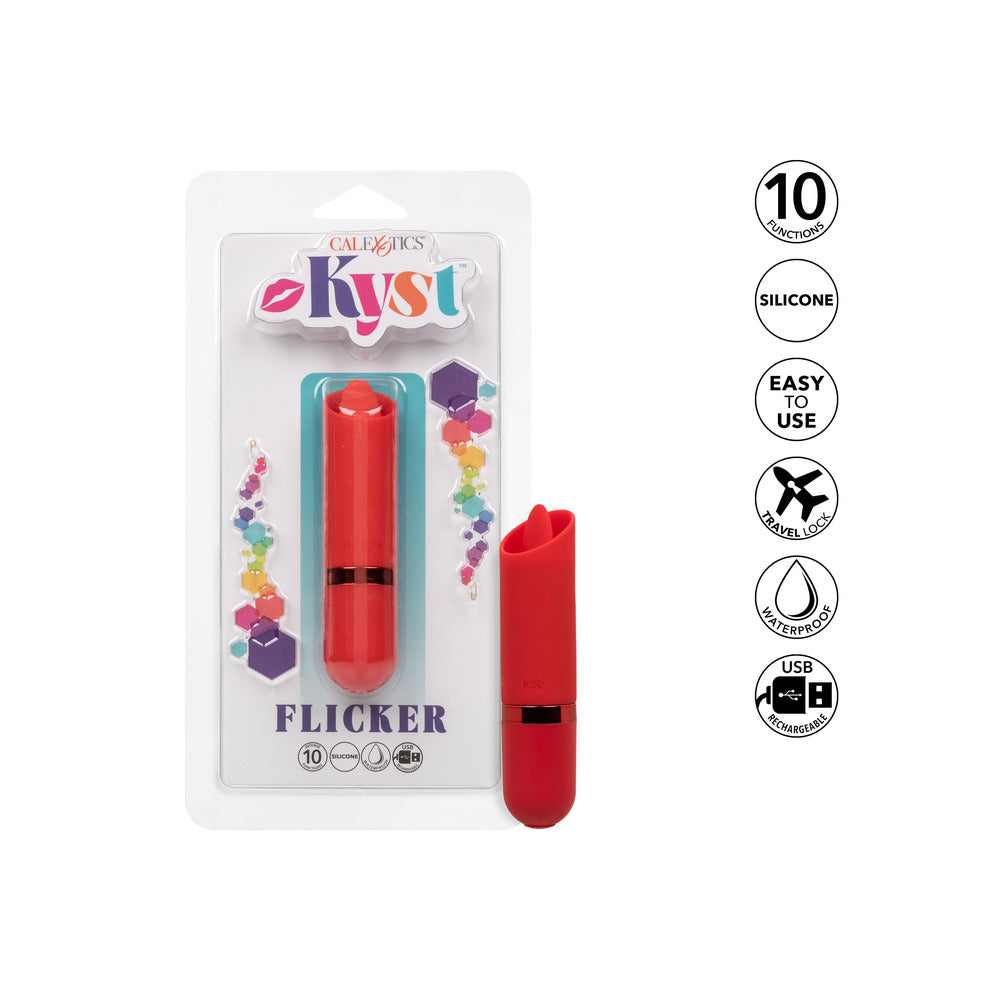 Kyst Flicker Mini (Pink) – Waterproof Mini Massager with Flickering Tongue Tip and 10 Vibration Functions > Vibrators > Finger Vibrators - Tophatter Daily Deals