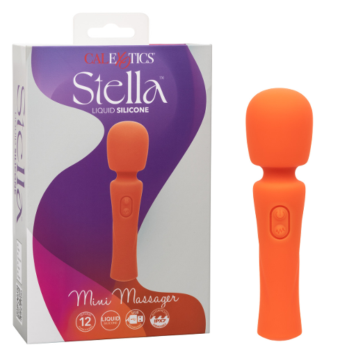Stella Liquid Silicone Mini Massager Orange Waterproof with 12 Functions and Flexible Neck > Sex Toys > Mini Massagers - Tophatter Daily Deals