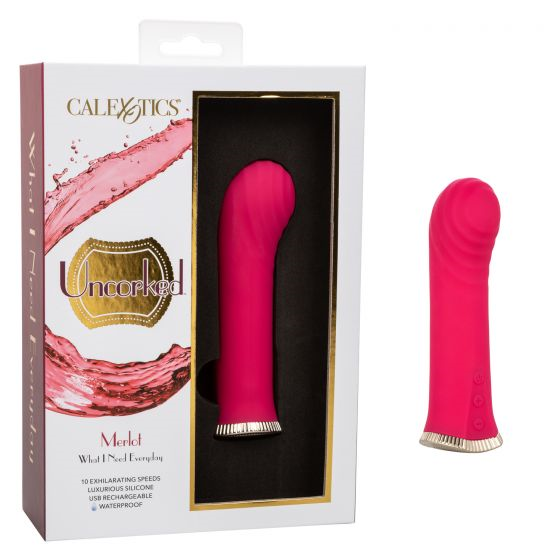 Uncorked Merlot Mini Massager Vibrator in Pink with 10 Speeds and 3-Inch Silicone Personal Vibrator > Vibrators > Mini Vibrators - Tophatter Daily Deals
