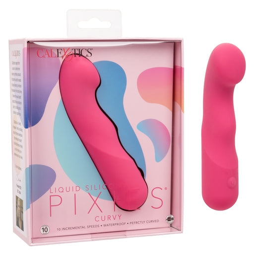 Liquid Silicone Pixies Curvy Pink Flexible Curved Massager with 10 Speeds > Vibrators > Standard Vibrators - Tophatter Daily Deals