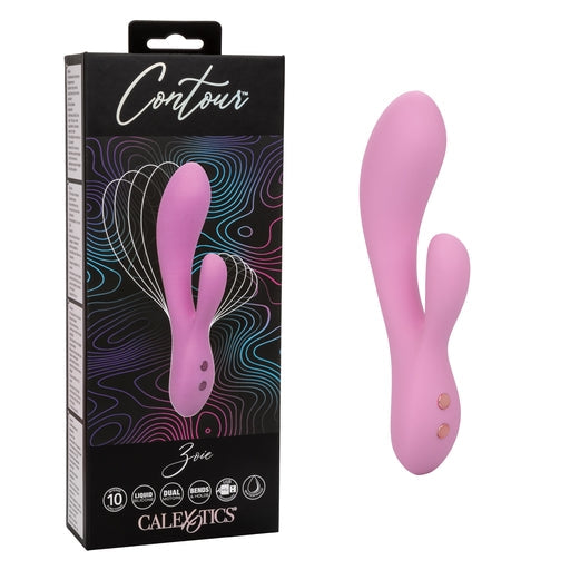 Contour Zoie Pink Flexible Dual Massager with 10 Vibration Functions and Silicone Design > Vibrators > Ladies > Rabbit - Tophatter Daily Deals
