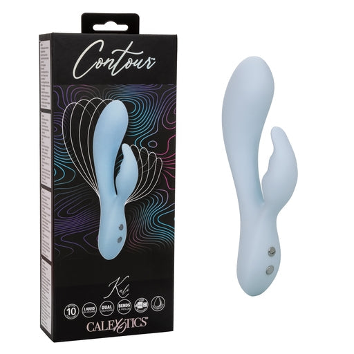 Contour Kali Flexible Dual Massager in Light Blue with 10 Vibration Functions and Rechargeable > Vibrators > Ladies > Rabbit - Tophatter Daily Deals