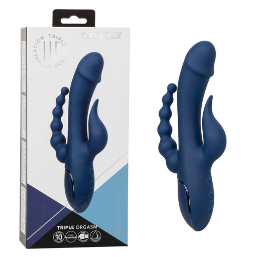 III Triple Orgasm (Blue) – Triple Action Silicone Massager with Vibrating Shaft and Beaded Tail > Vibrators > Ladies > Rabbit Multi - Tophatter Daily Deals