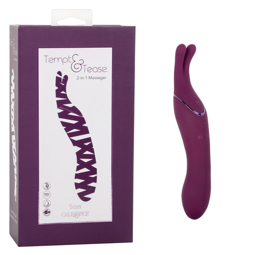 Tempt & Tease Sass Dual-Sided Purple Silicone Massager with Two Powerful Motors and 7 Vibration Functions > Sex Toys For Ladies > Clitoral Vibrators and Stimulators - Tophatter Daily Deals