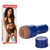Private Tube Romy Indy Pussy Brown Compact Real Skin TPR Stroker with Adjustable Suction > Sex Toys For Men > Masturbators > Pornstar - Tophatter Daily Deals