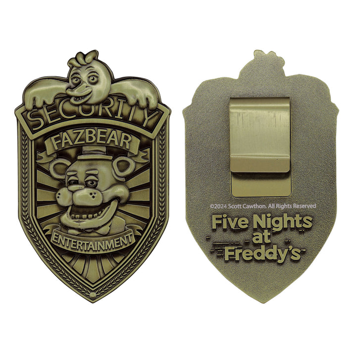 Five Nights at Freddy's – Official Replica Security Badge (Antique Brass Edition) Badge - Tophatter Daily Deals