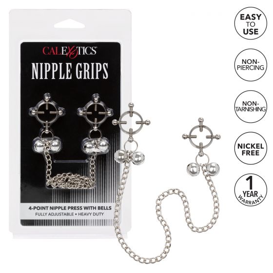 Nipple Grips 4 Point Nipple Press with Bells Nipple Clamps - Tophatter Daily Deals