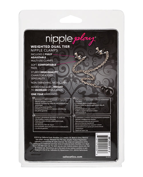 Nipple Play Weighted Dual Tier Nipple Clamps Nipple Clamps - Tophatter Daily Deals