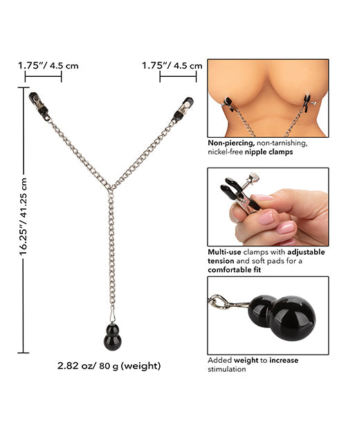Nipple Play Weighted Dual Tier Nipple Clamps Nipple Clamps - Tophatter Daily Deals