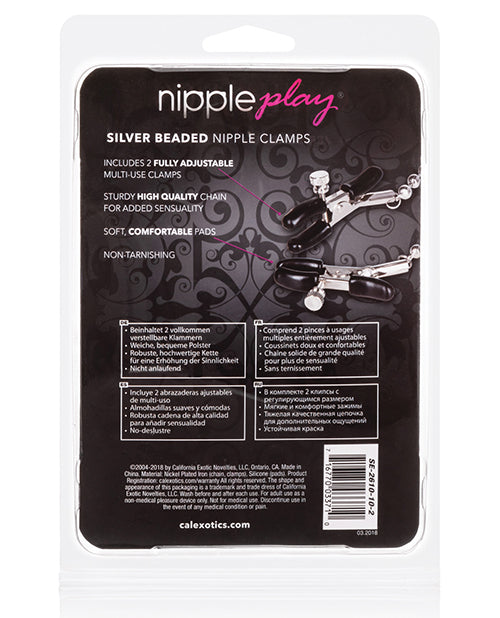Nipple Play Silver Beaded Nipple Clamps Nipple Clamps - Tophatter Daily Deals