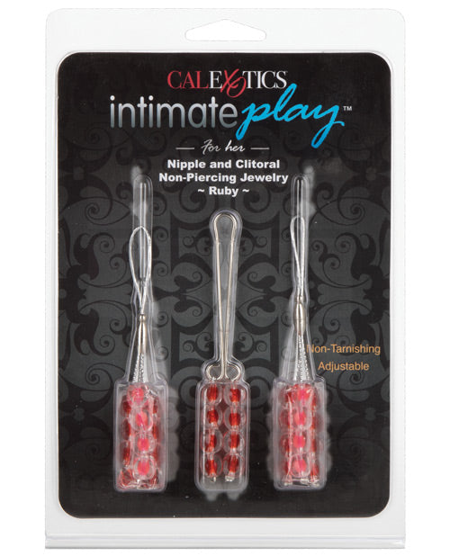 Intimate Play Nipple & Clitoral Body Jewelry - Red Body Jewelry - Tophatter Daily Deals