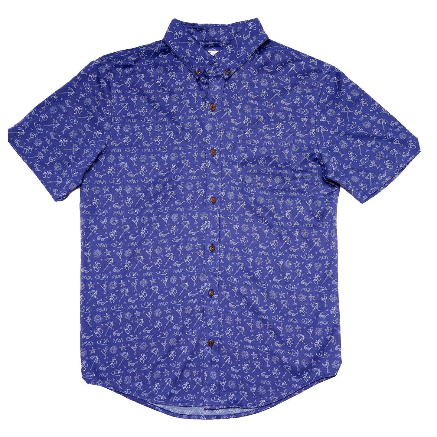 Bermies Sea Breeze Button Up Sea Breeze Short Sleeves - Tophatter Daily Deals