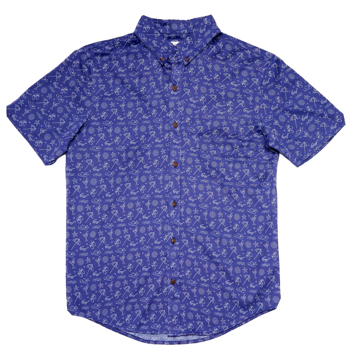Bermies Sea Breeze Button Up Sea Breeze Short Sleeves - Tophatter Daily Deals