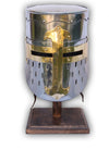 Knights Templar Crusader Helmet Medieval Armor 16 Guage With Stand Collectible Weapons - Tophatter Daily Deals