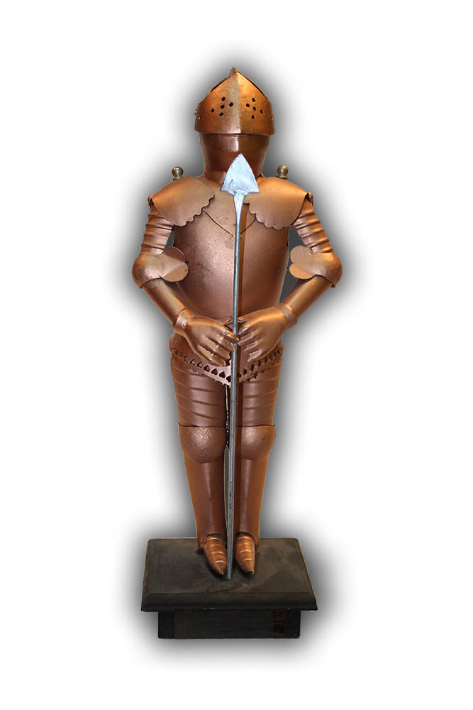 16" Tall Miniature Copper Finish Armor Bascinet Medieval Knight Suit Of Armour Collectible Weapons - Tophatter Daily Deals