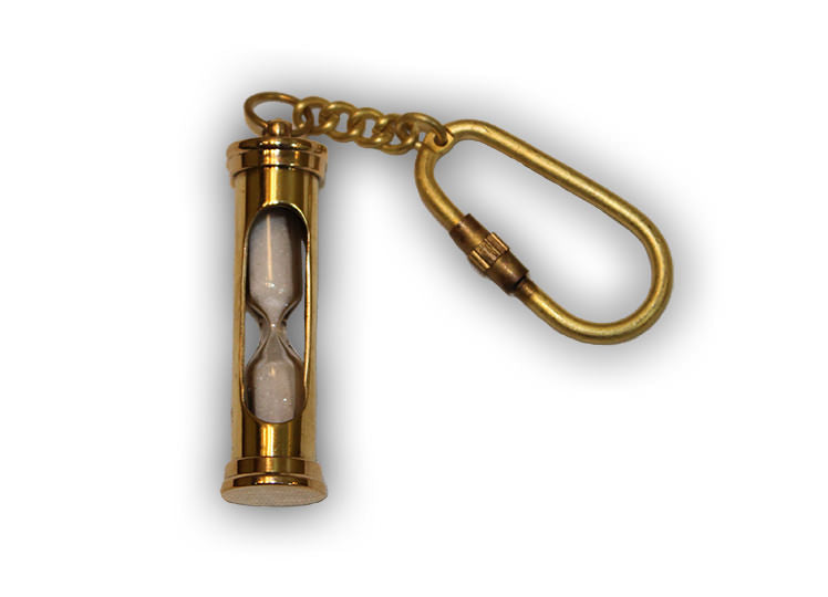 Brass Sand Timer KeyChain Gift Key chain Suntimer Collectible Weapons - Tophatter Daily Deals