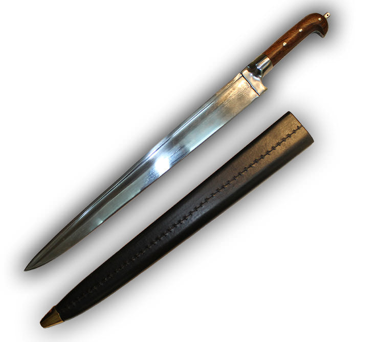 Afghan Khyber Large Knife Charay Short Sword With Wooden Scabbard Collectible Weapons - Tophatter Daily Deals