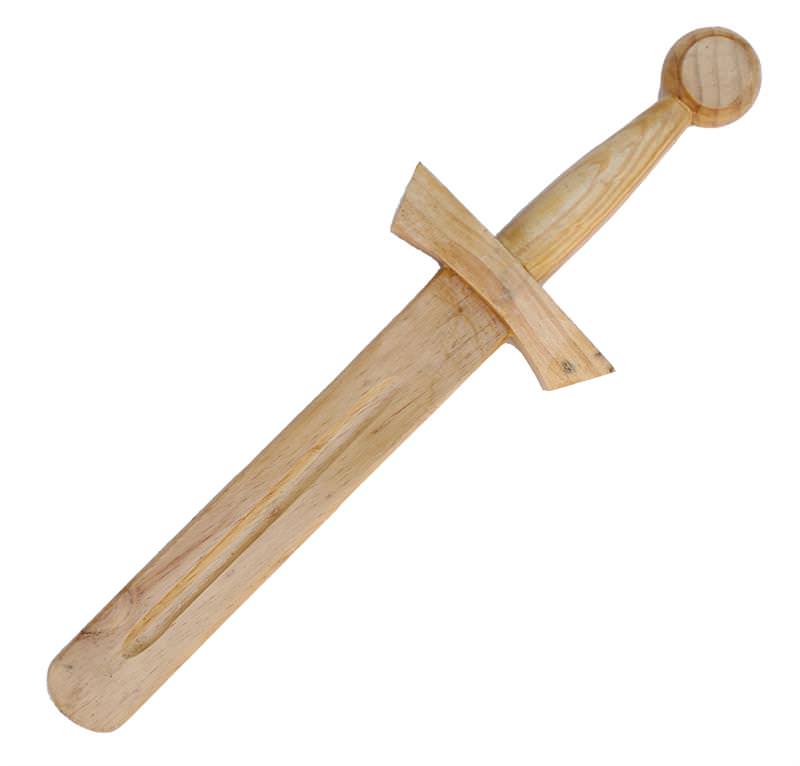 Wooden Practice Medieval Short Sword 17 Inhces Overall Collectible Weapons - Tophatter Daily Deals