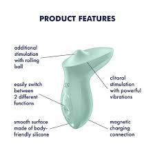 Satisfyer Exciterrr Mint Lay-On Vibrator with Rolling Stimulating Ball and Vibration > Vibrators > Vibrating Pads - Tophatter Daily Deals