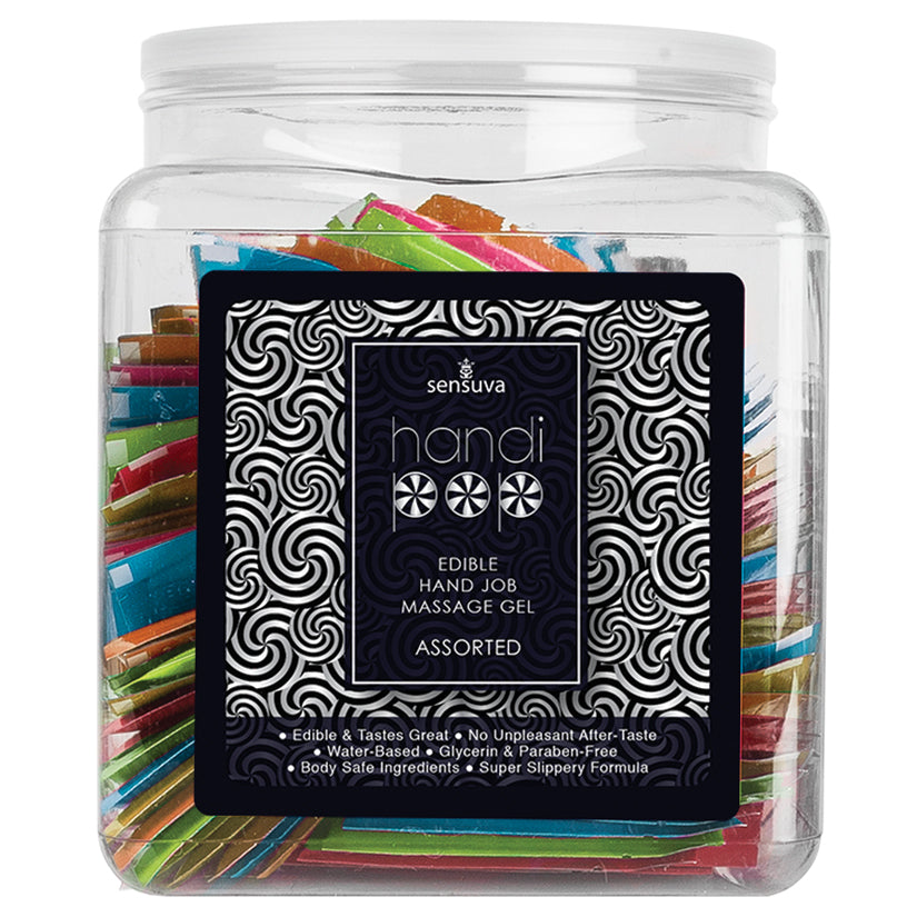Handipop Hand Job Massage Gel Assorted Flavor - 100 Piece Single Use Packet Tub - Tophatter Daily Deals
